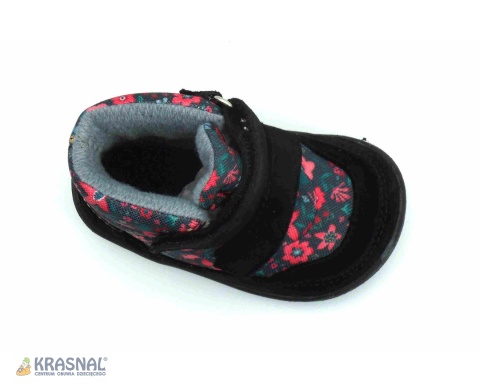 MIDO 6206 czarny kwiatki barefoot