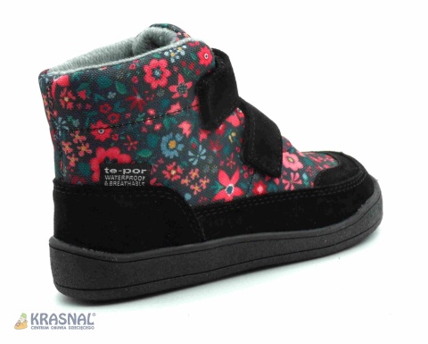 MIDO 7206 czarny kwiatki barefoot