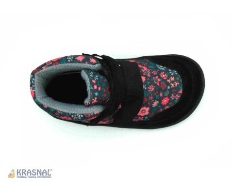 MIDO 7206 czarny kwiatki barefoot